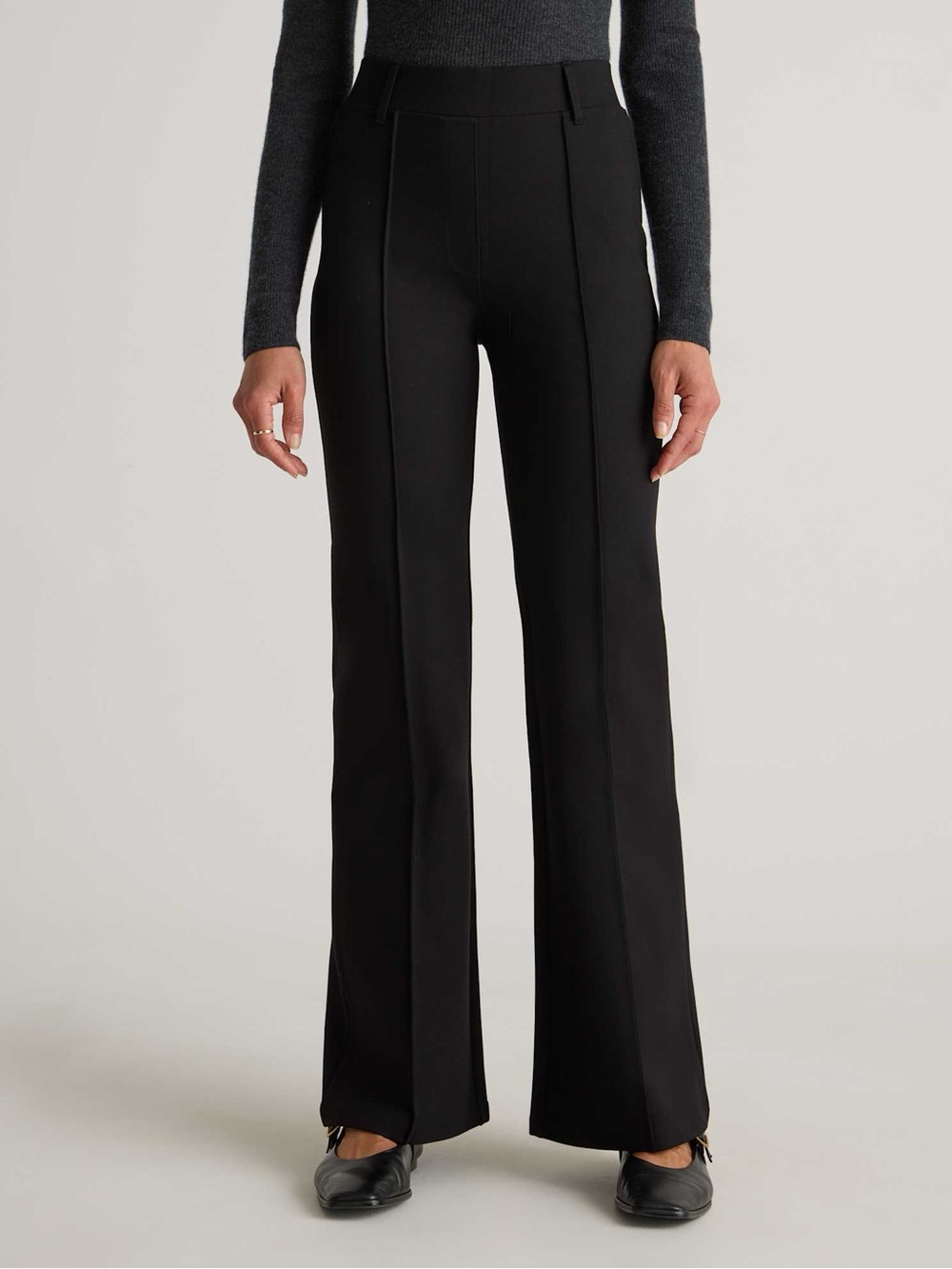 Quince Ultra-Stretch Ponte Flare Leg Pants Size Large